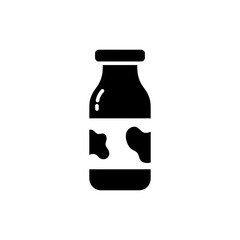 Milk Bottle with Cow Spot Icon Design