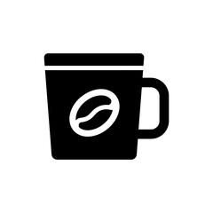 Mug with Bold Bean on Center Front - Coffee Cup with Bean Design