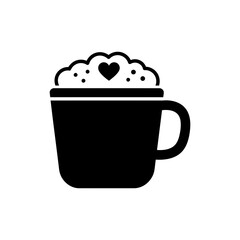 Mug with Heart Foam Art on Top for Coffee and Tea Lovers