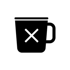 Mug with X Symbol for Hot Warning Design