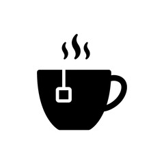 Warm Tea in Glass with Vapor Rising Design