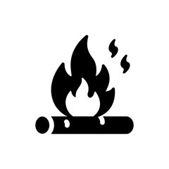 Log Fire with Three Crackling Embers Icon for Cozy Warmth