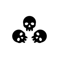 Three skulls piled in a triangular formation with dark aesthetic