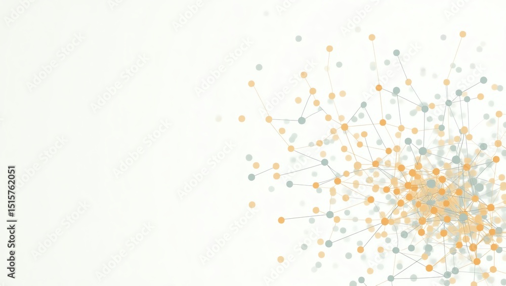 Poster abstract network connection with points and lines on white background