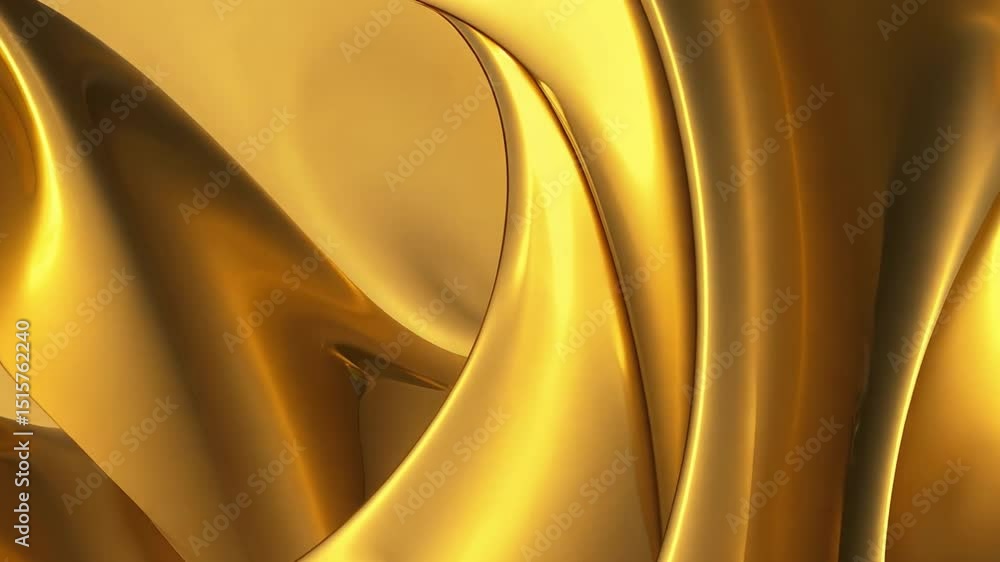Poster smooth and shiny golden abstract background with elegant curves and warm reflections, evoking luxury