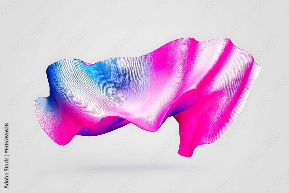 Poster abstract colorful flowing fabric on display