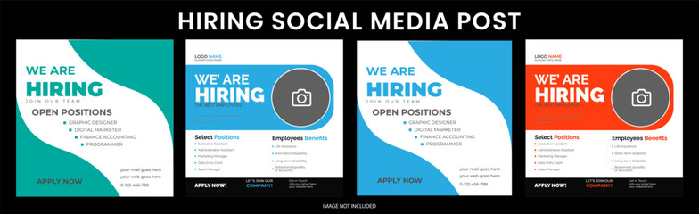 Hiring Flyer We are hiring job vacancy social media post banner design template with green  Modern and creative hiring square banner template design for social media post