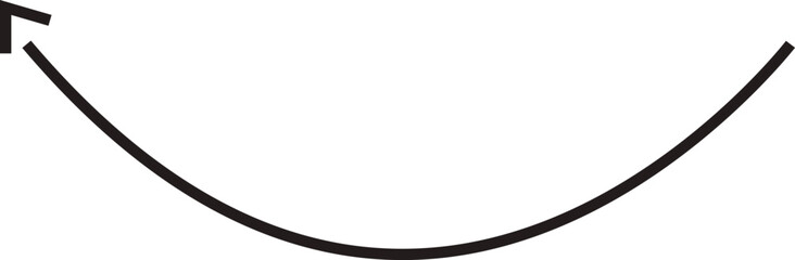 Arrow icon. Hand drawn black line doodle arrow, curve arrow vector. Sketch curved dashed arrows design isolated on transparent background. Direction shape for web and app.
