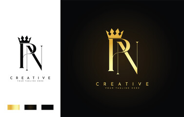 Elegant PN Monogram with Crown for Luxury Branding