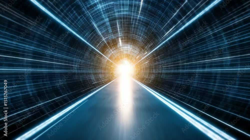 Poster futuristic tunnel of light an abstract journey through speed and technology
