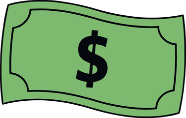 Vector Illustration Money Flat Design Green Currency