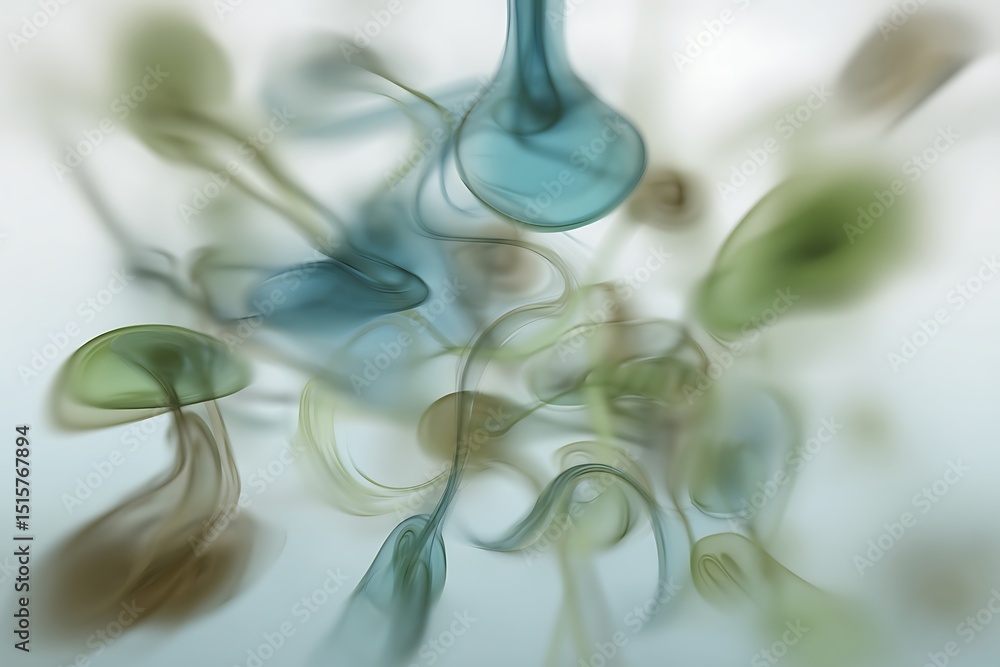Poster subtle abstract flowing color fusion design
