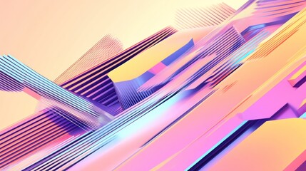 Abstract geometrical shapes rendered with beautiful gradients and shading