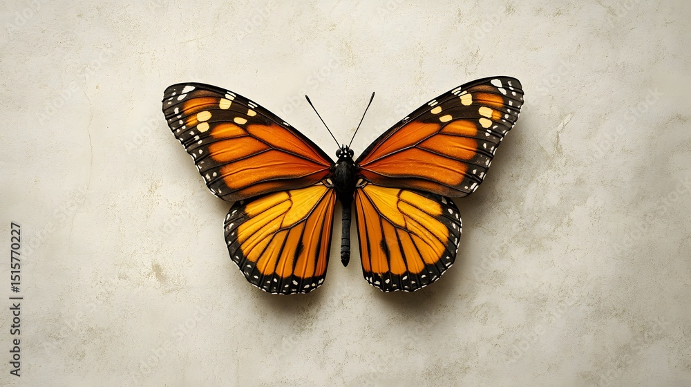 Poster flat and clean butterfly design on a subtle textured light background