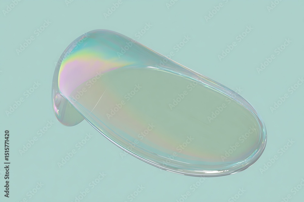 Aufkleber abstract iridescent shape floating in space