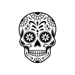 Illustration of mexican sugar skull. Day of the dead. Dia de los muertos. Vector illustration