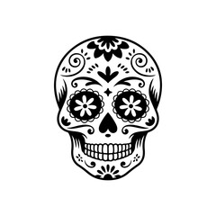 Illustration of mexican sugar skull. Day of the dead. Dia de los muertos. Vector illustration