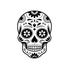 Illustration of mexican sugar skull. Day of the dead. Dia de los muertos. Vector illustration