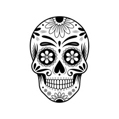 Illustration of mexican sugar skull. Day of the dead. Dia de los muertos. Vector illustration