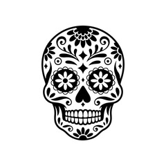 Illustration of mexican sugar skull. Day of the dead. Dia de los muertos. Vector illustration