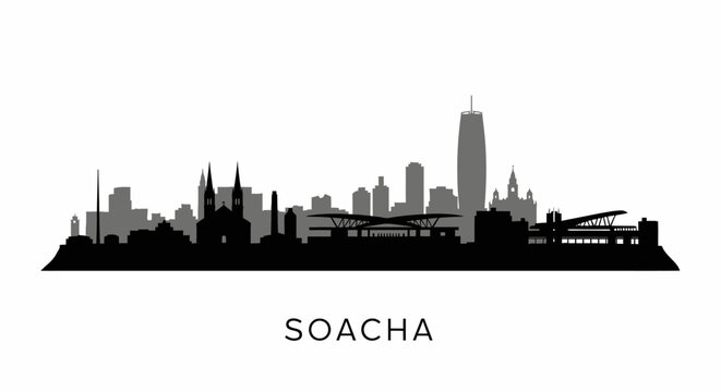 Soacha Colombia Skyline Silhouette.