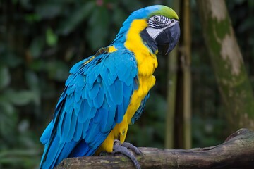 Obraz premium Beautiful blue and gold macaw portrait