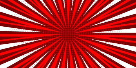 Blue comic sunburst effect background with halftone. Pop art comic-style vector background. Suitable for templates, sale banners, events, ads, web and pages