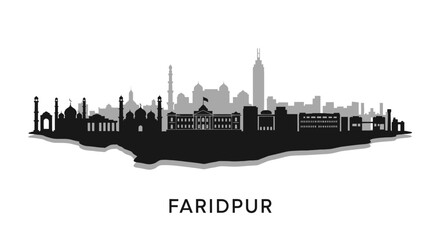 Obraz premium Faridpur Skyline Bangladesh City Vector.