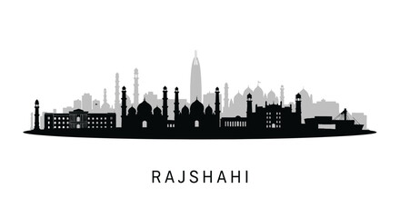 Fototapeta premium Rajshahi Skyline with Bangladesh City Silhouette.