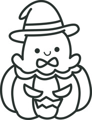 Coloring pages of Funny halloween item in activities stickers.

