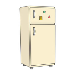 kids drawing Vector illustration fridge flat cartoon isolated	