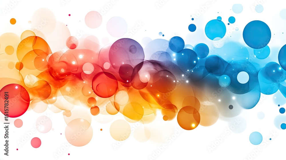Aufkleber abstract background with colorful translucent circles and sparkling light effects design