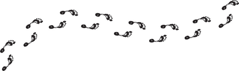 Footprint Trail Vector: Human Steps Path Design.