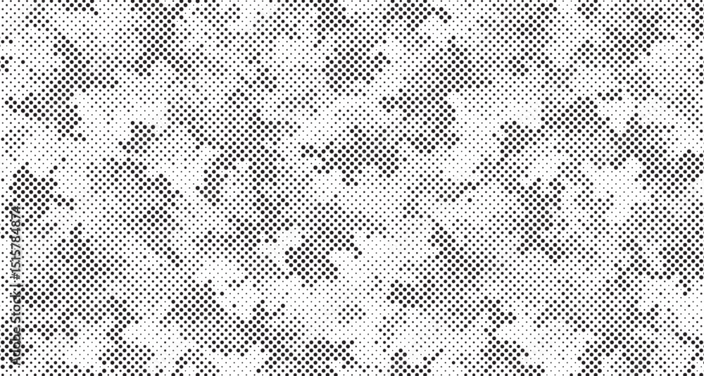 Aufkleber Abstract halftone seamless camouflage pattern. Repeating digital dotted hexagonal camo military texture background. Abstract modern fabric textile ornament. Vector illustration.