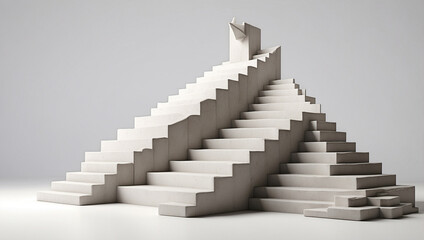 Fototapeta premium Concrete Staircase Designed in the Shape of an Arrow