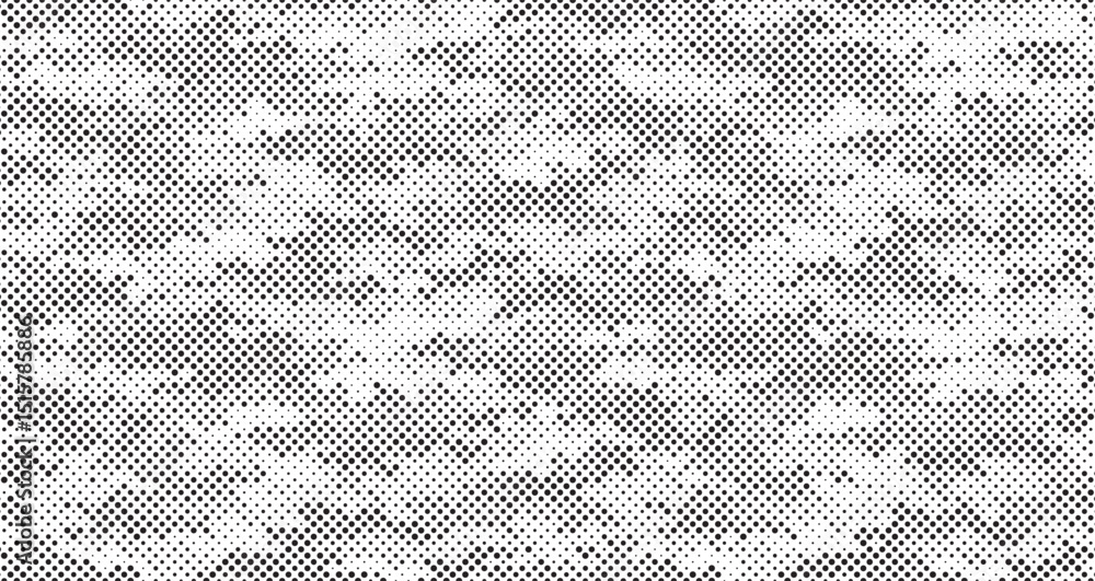 Aufkleber Abstract halftone seamless camouflage pattern. Repeating digital dotted hexagonal camo military texture background. Abstract modern fabric textile ornament. Vector illustration.