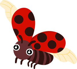 Obraz premium Hand drawn cartoon ladybug illustration