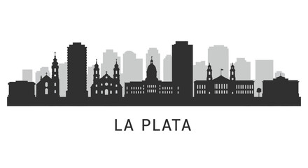 Obraz premium La Plata skyline with Argentina Cityscape silhouette.