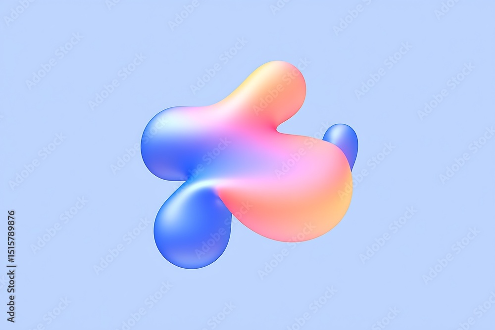 Poster abstract smooth shape with color gradient