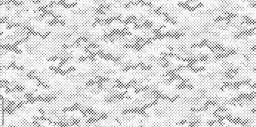 Aufkleber Seamless camouflage pattern. Repeating digital dotted hexagonal camo military texture background. Abstract modern fabric textile ornament. Vector illustration.