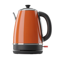 Orange electric kettle isolated on transparent background