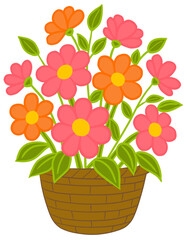 Basket of Colorful Flowers