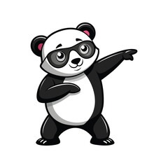 cool panda dabbing pose cartoon vector illustration
