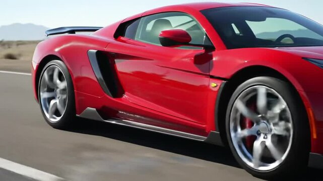 Striking dynamic red sports car embodies speed and contemporary automotive design