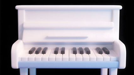 piano keyboard with music notes
