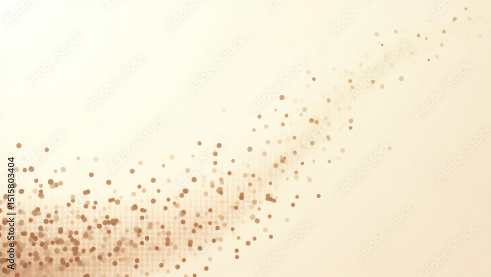Poster abstract brown dots on beige background flowing design element