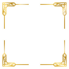 Decorative frames, Art Deco gold frame, vintage frame line collection png transparent background