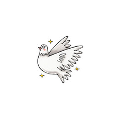 白い鳩(キラキラ)