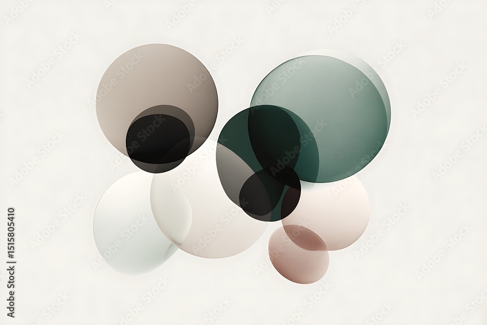 Poster overlapping circles create abstract modern design