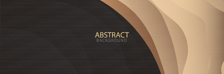 Elegant Brown and Black Abstract Background with Curved Layers